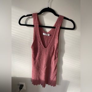 Another love oversized knitted tank top size XS mauve pink